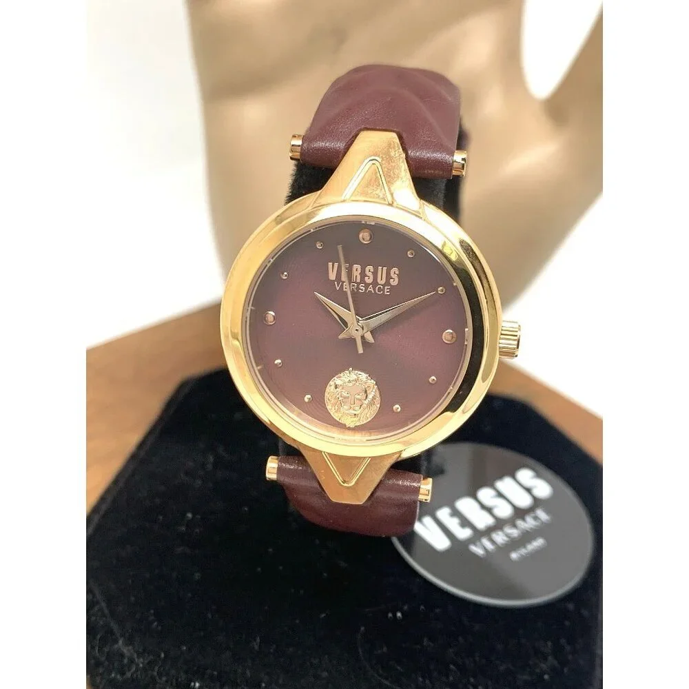 Versus by Versace Women's Watch VSPVN0520 Forlanini Rose Gold Burgundy Leather